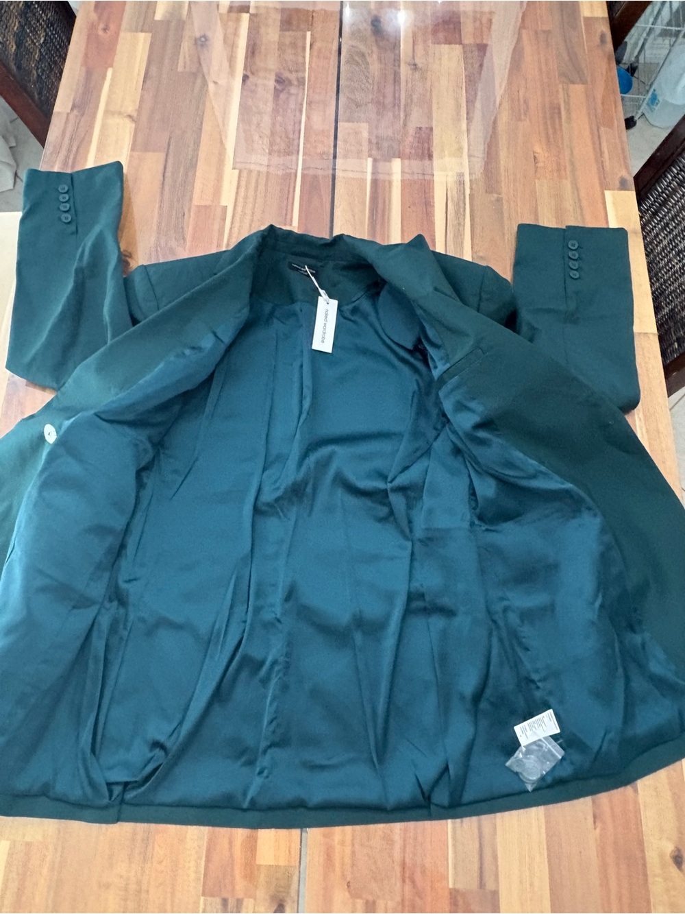 NWT Naked Wardrobe Sz M Oversize Long Sleeve Blazer Dress Deep Teal Blue - Picture 9 of 10